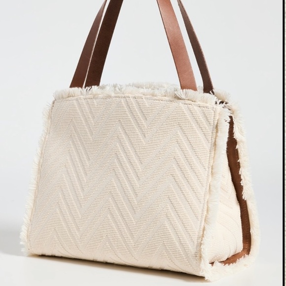 MISSONI Chevron-pattern small cotton-blend tote bag purse luxury vacation - Picture 2 of 16